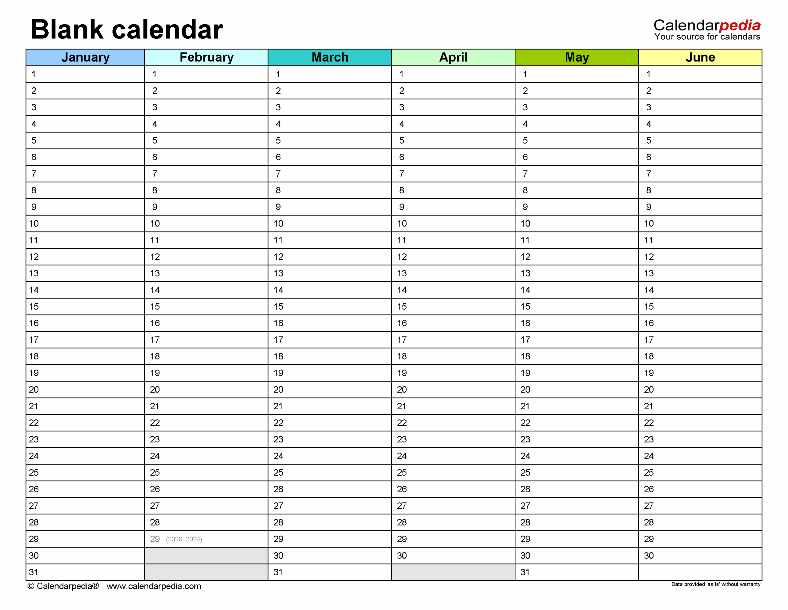 Blank Calendars Free Printable PDF Templates Blank Calendars Free Printable PDF Templates