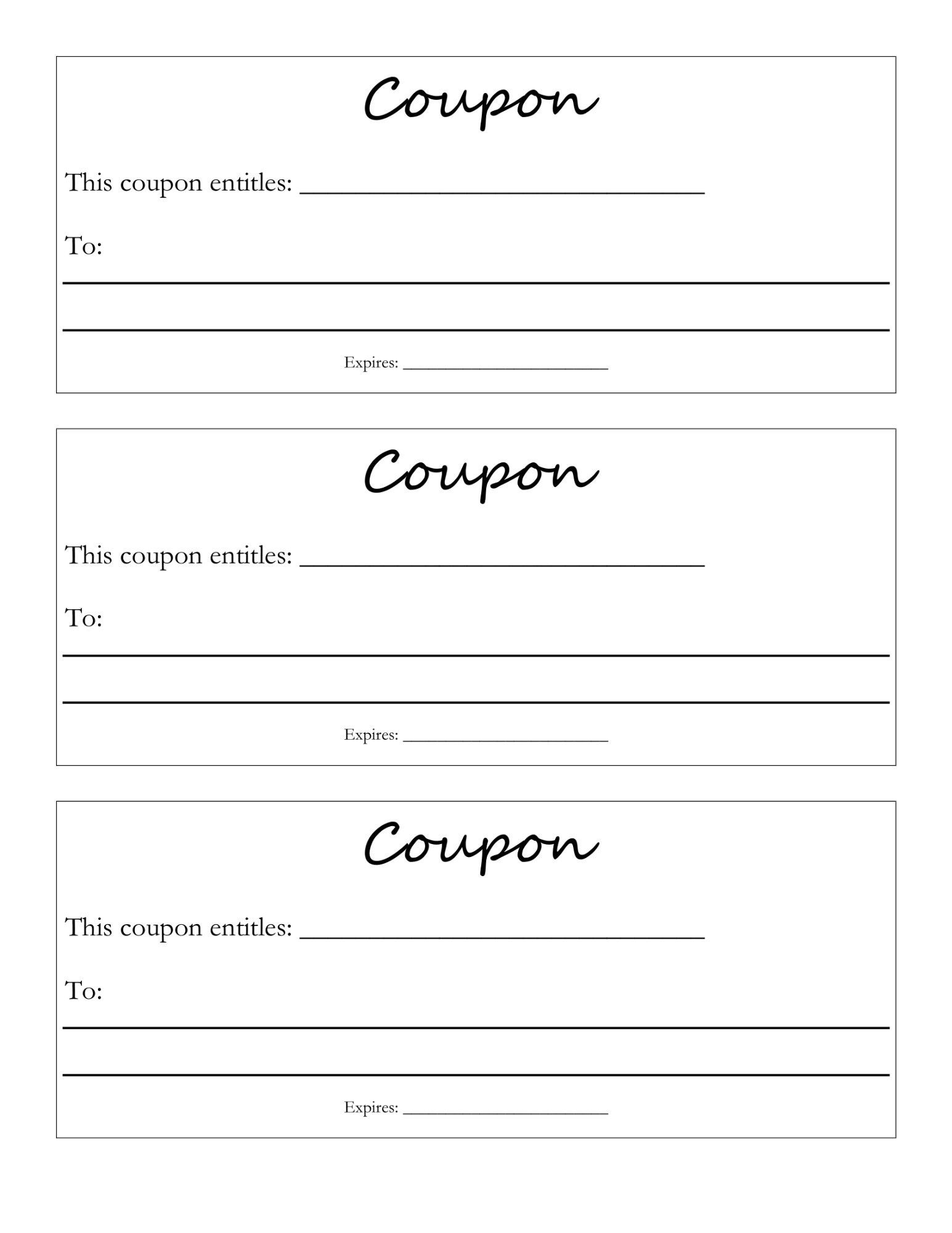 Custom Coupon PDF Editable And Printable