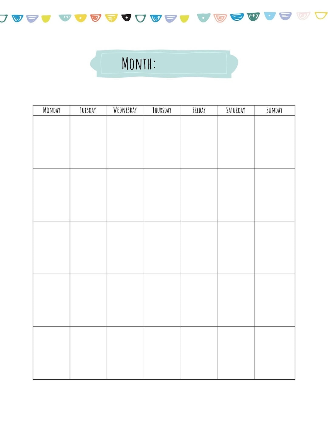 Cute Blank Calendar Template 8 5 X 11 Inches Vertical Printable Calendar Page PDF Printable Instant Download Etsy Australia Cute Blank Calendar Template 8 5 X 11 Inches Vertical Printable Calendar Page PDF Printable Instant Download Etsy Australia