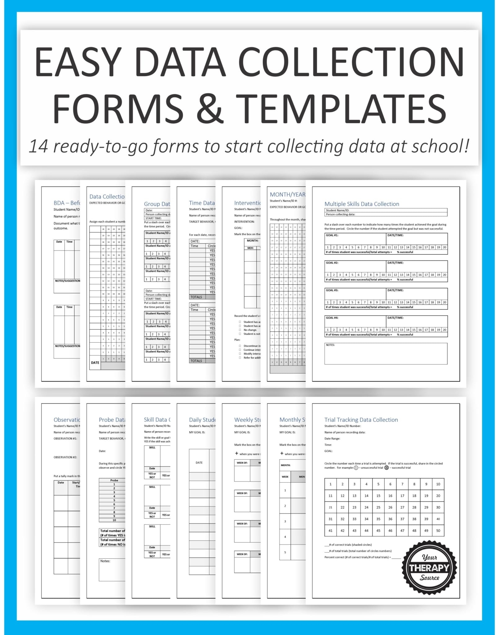 Data Collection For Special Education Templates EASY Data Collection For Special Education Templates EASY