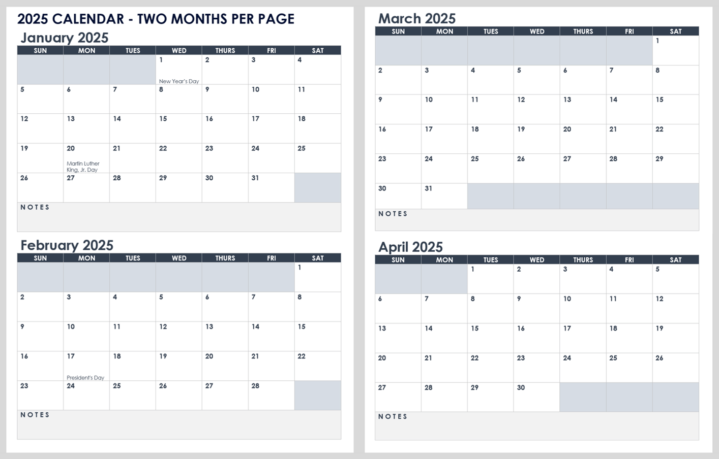 Free Blank Calendar Templates Smartsheet