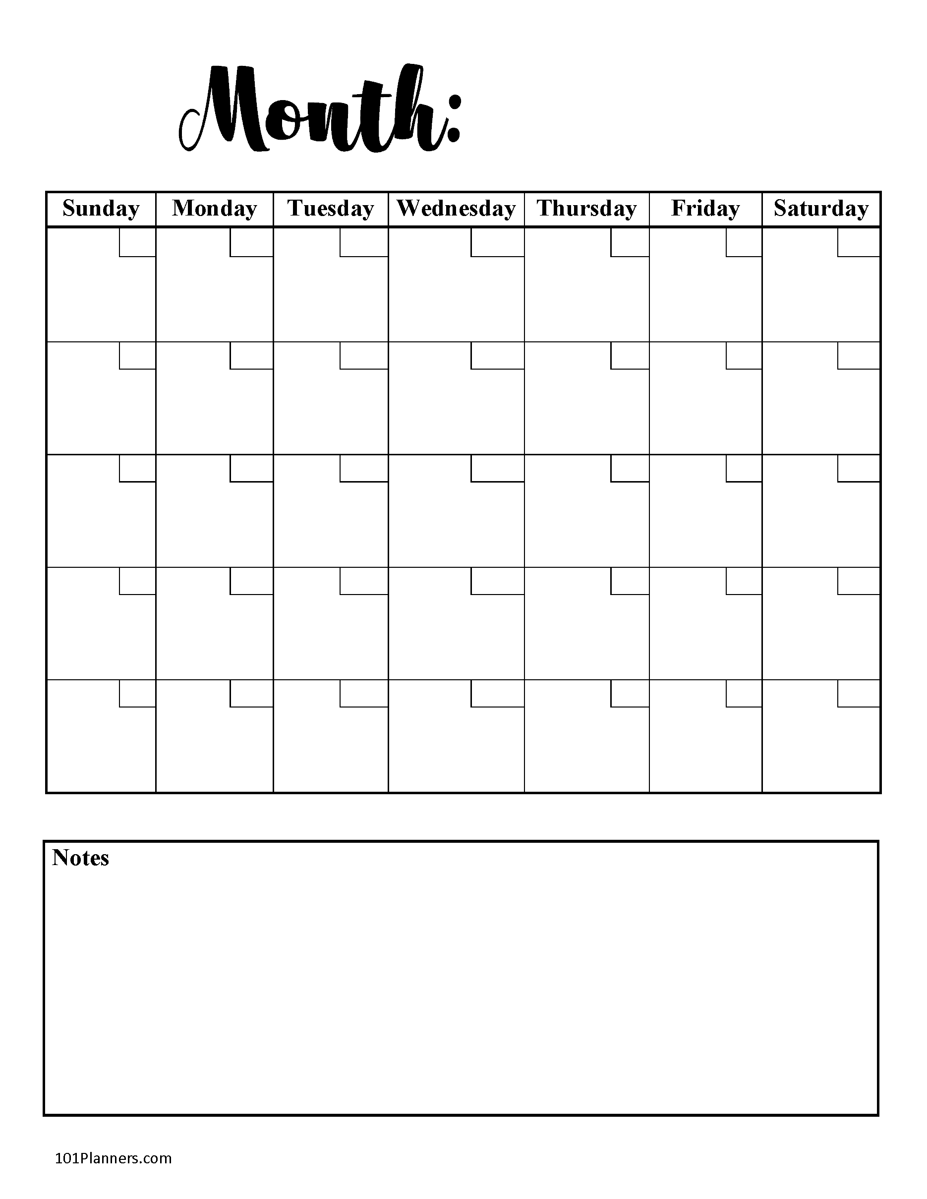 FREE Blank Calendar Templates Word Excel PDF For Any Month FREE Blank Calendar Templates Word Excel PDF For Any Month