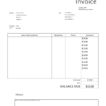 Free Blank Invoice Templates 30 PDF EForms