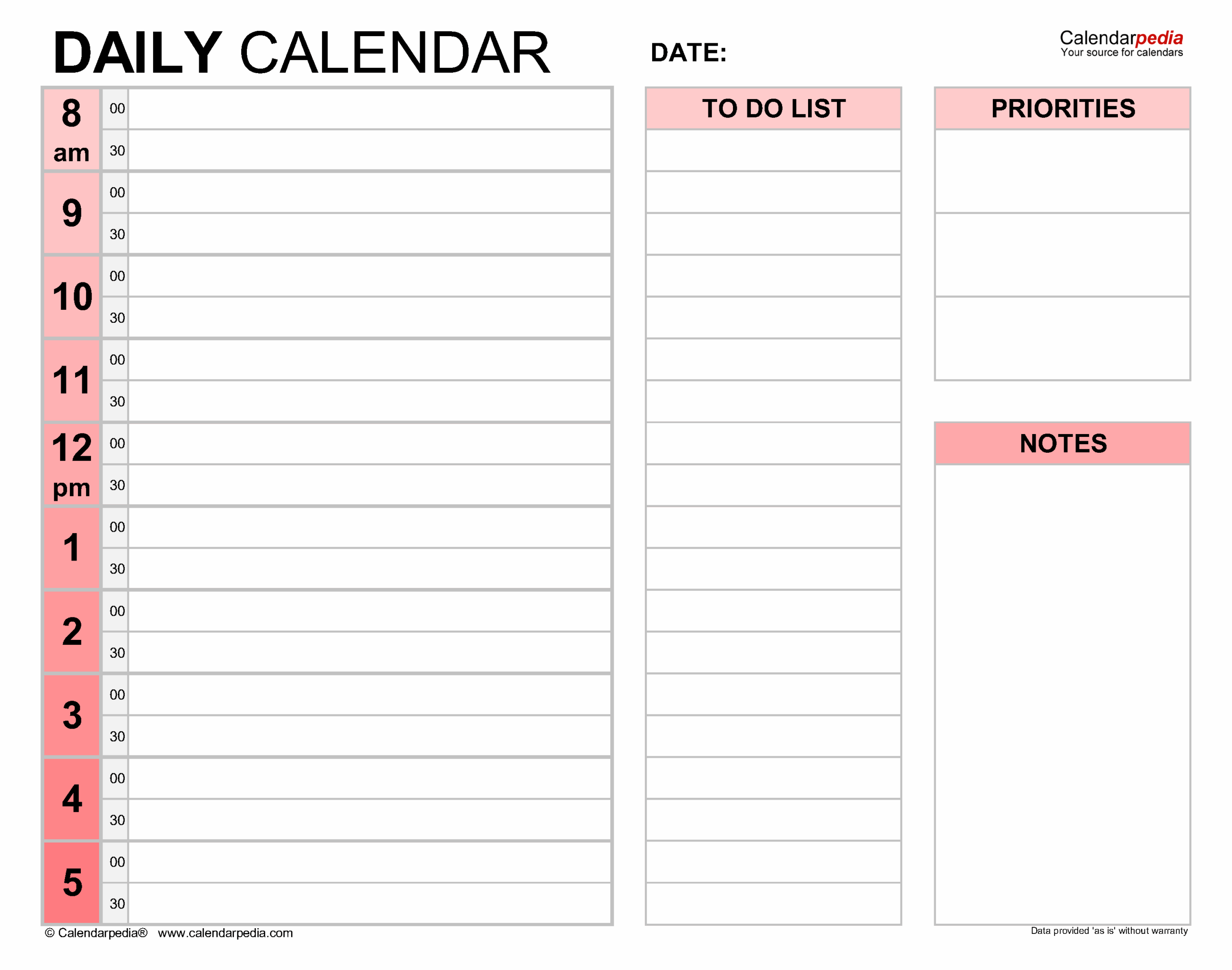 Free Daily Calendars In PDF Format 30 Templates Free Daily Calendars In PDF Format 30 Templates