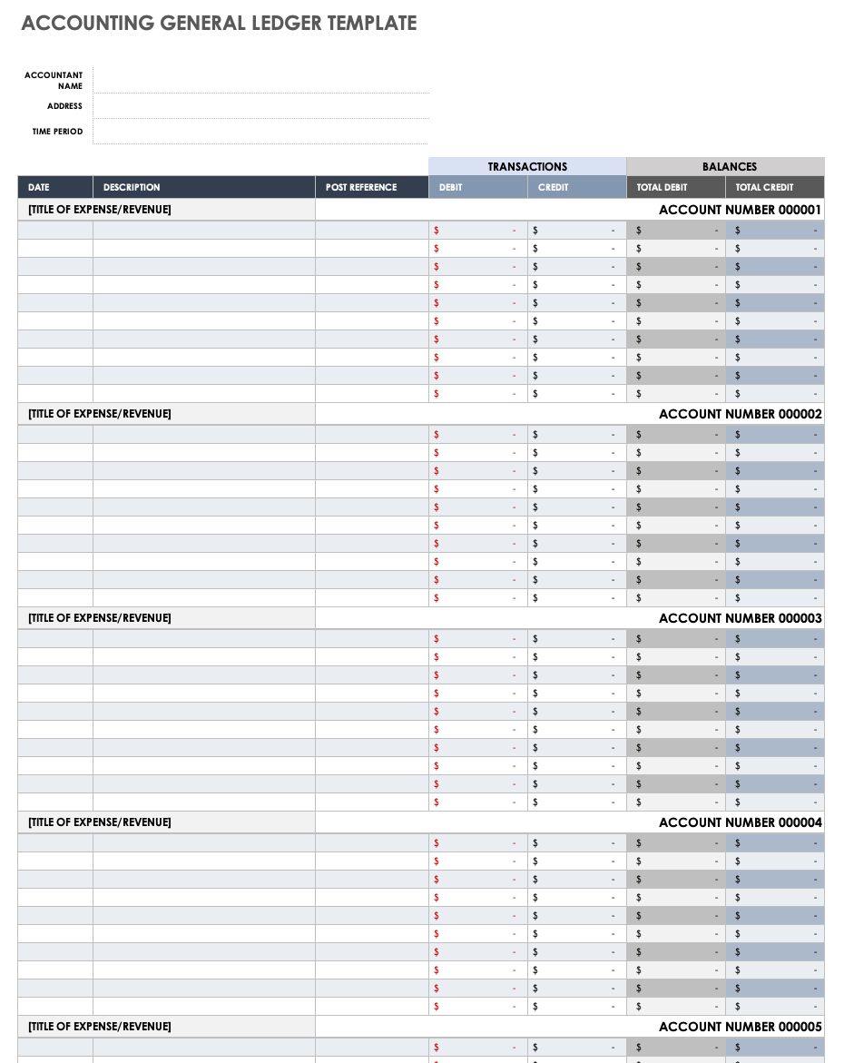 Free Printable Accounting Ledger Blank Free Printable Accounting Ledger Blank