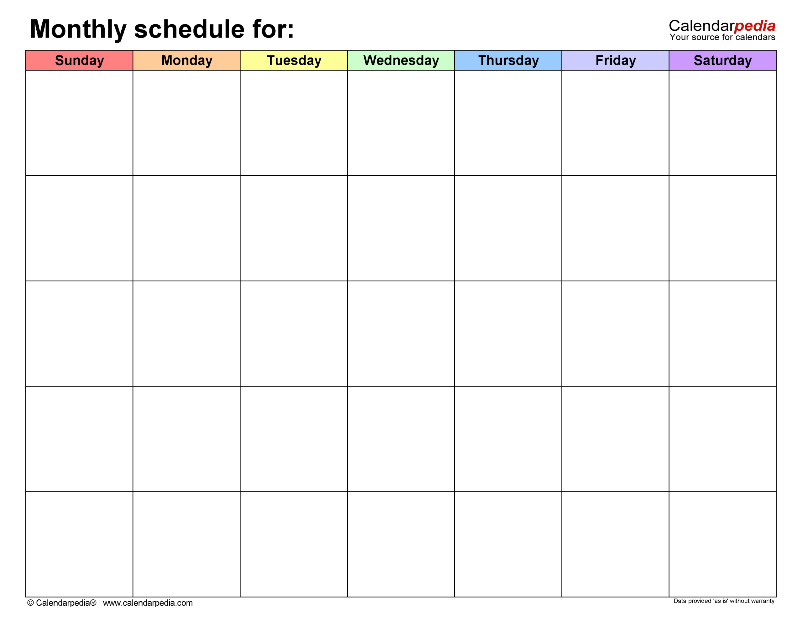 Free Monthly Schedules In PDF Format 22 Templates Free Monthly Schedules In PDF Format 22 Templates