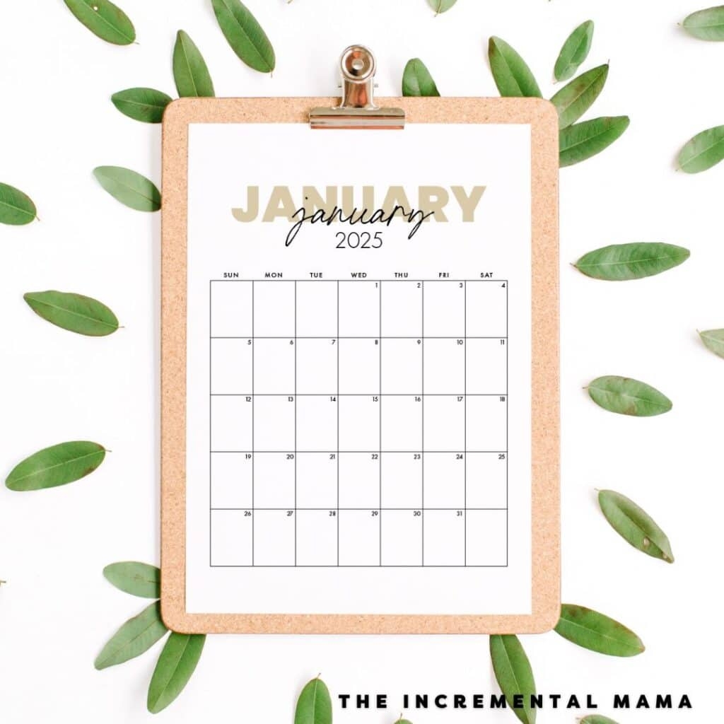 Blank Monthly Printable Calendar 2025