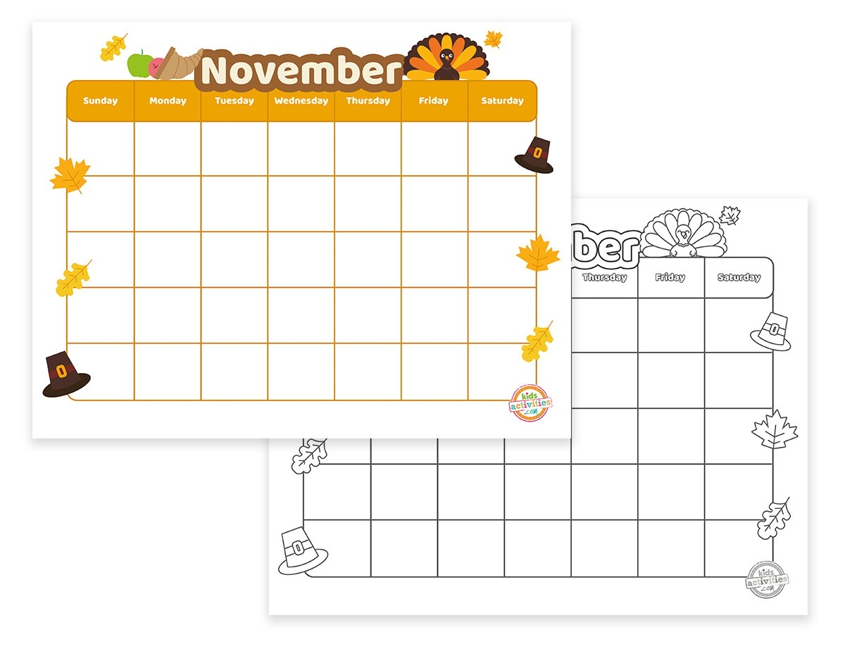 November Blank Calendar Printable