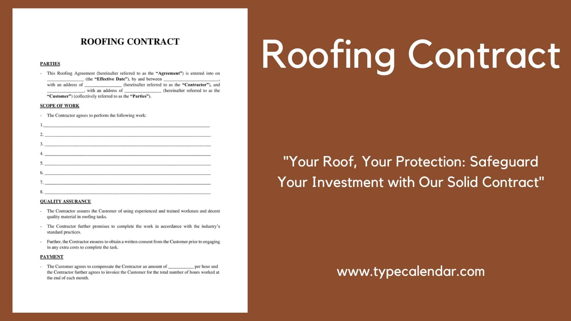 Free Printable Roofing Contract Template PDF Excel Word Examples Simple Free Printable Roofing Contract Template PDF Excel Word Examples Simple