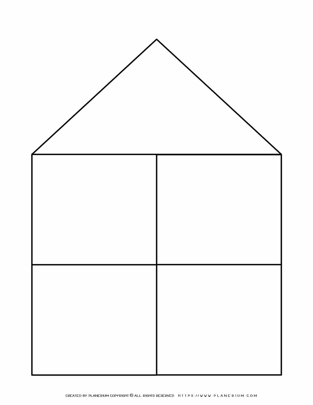 Graphic Organizer Templates House Chart Four Notes Planerium