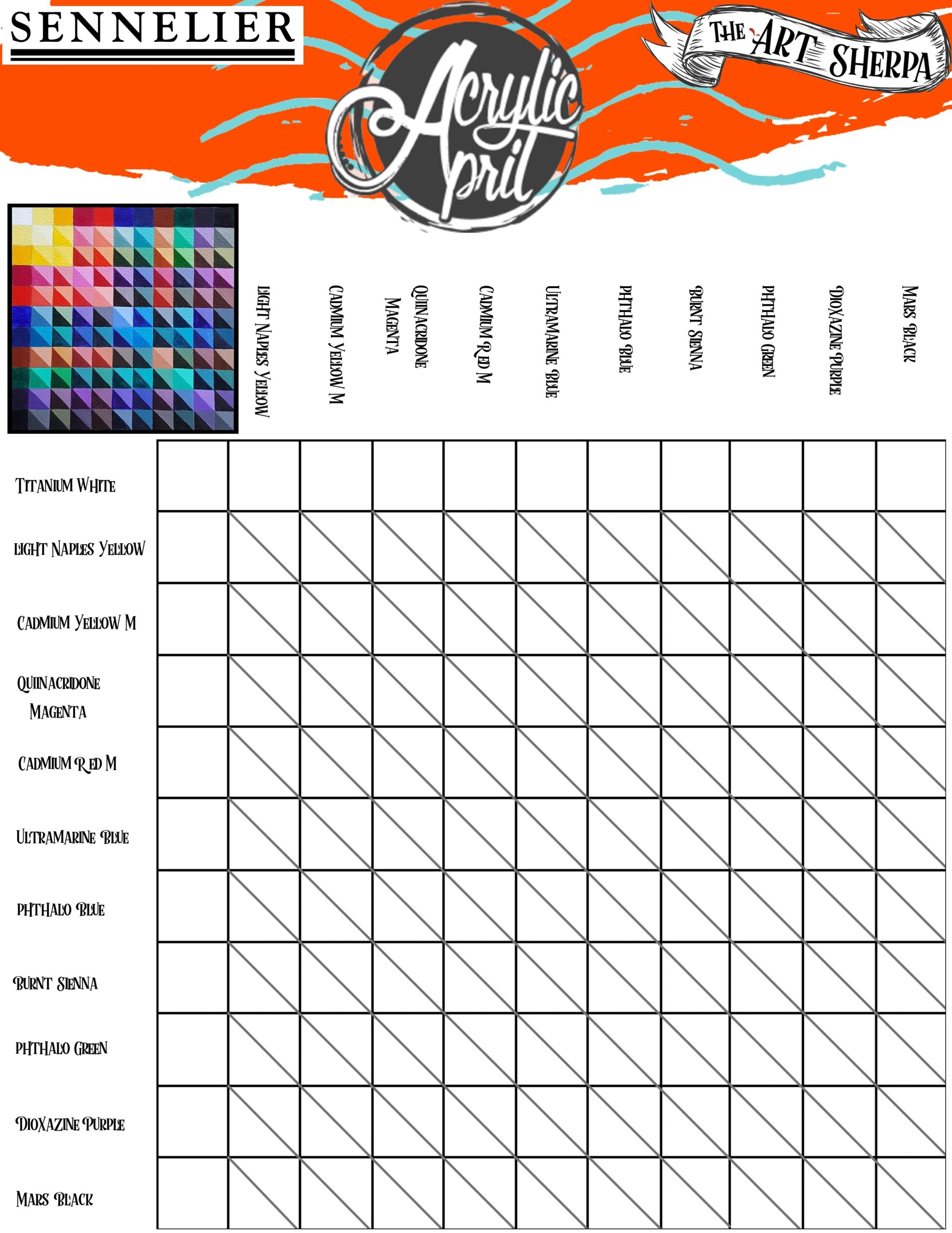 Free Printable Blank Color Chart Free Printable Blank Color Chart