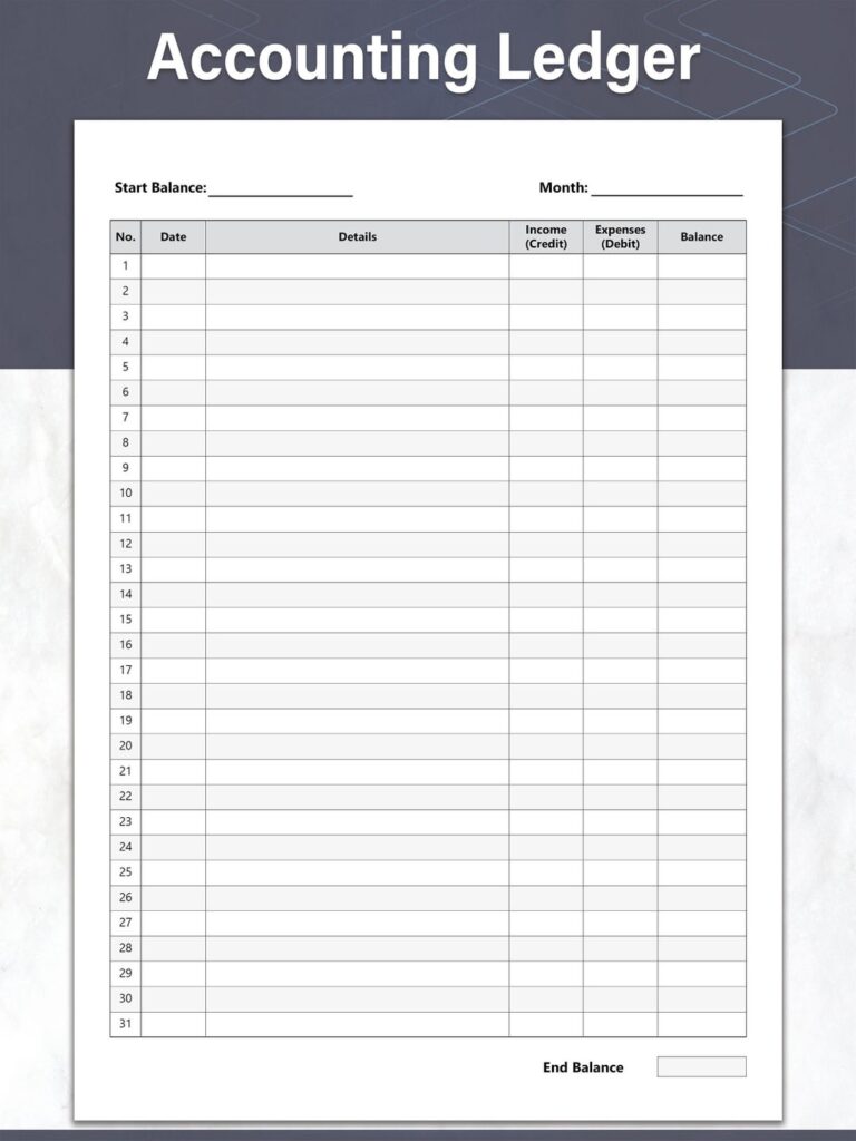 Printable Accounting Ledger General Ledger Sheet Money Tracker And Expense Tracker Ideal For Small Business Etsy