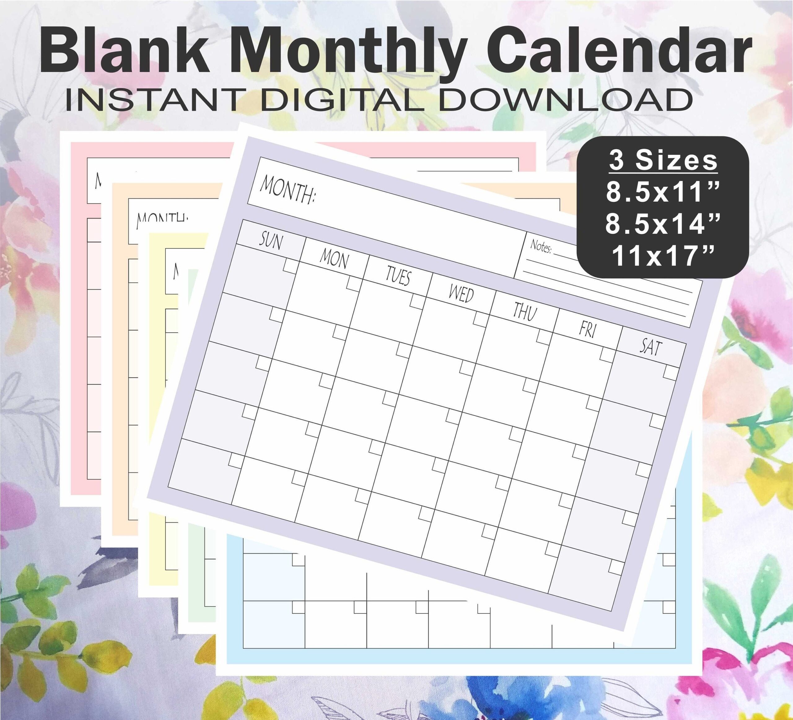 Printable Blank Calendar Printable Blank Monthly Calendar Digital Download 8 5x11 letter 8 5x14 legal And Tabloid 11x17 PDF Etsy Printable Blank Calendar Printable Blank Monthly Calendar Digital Download 8 5x11 letter 8 5x14 legal And Tabloid 11x17 PDF Etsy