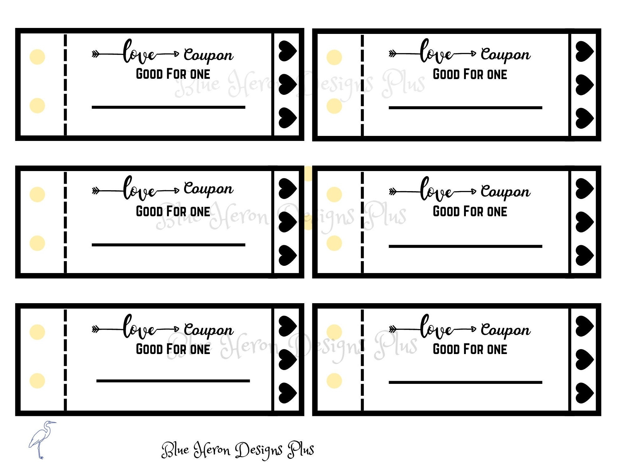 Printable Customizable Love Coupon Book For Him Or Her Blank 
