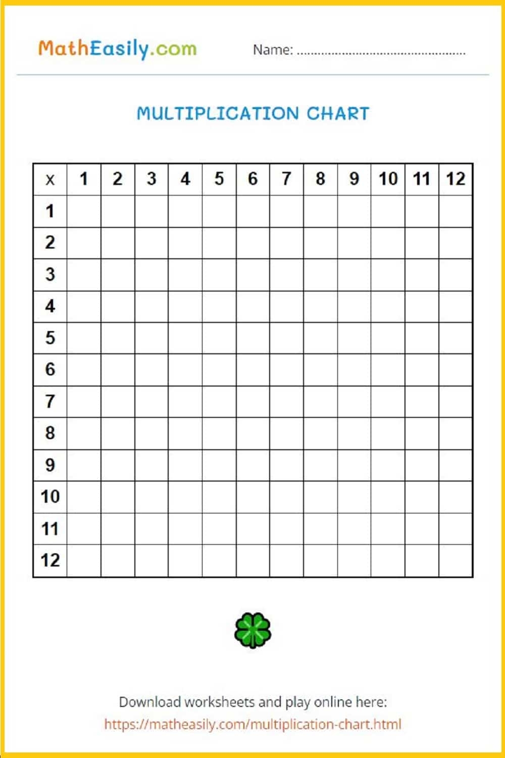 Printable Multiplication Chart Interactive Games Printable Multiplication Chart Interactive Games