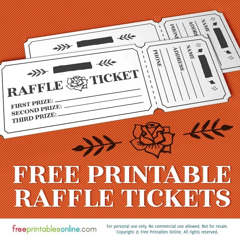 Blank Printable Raffle Ticket Template