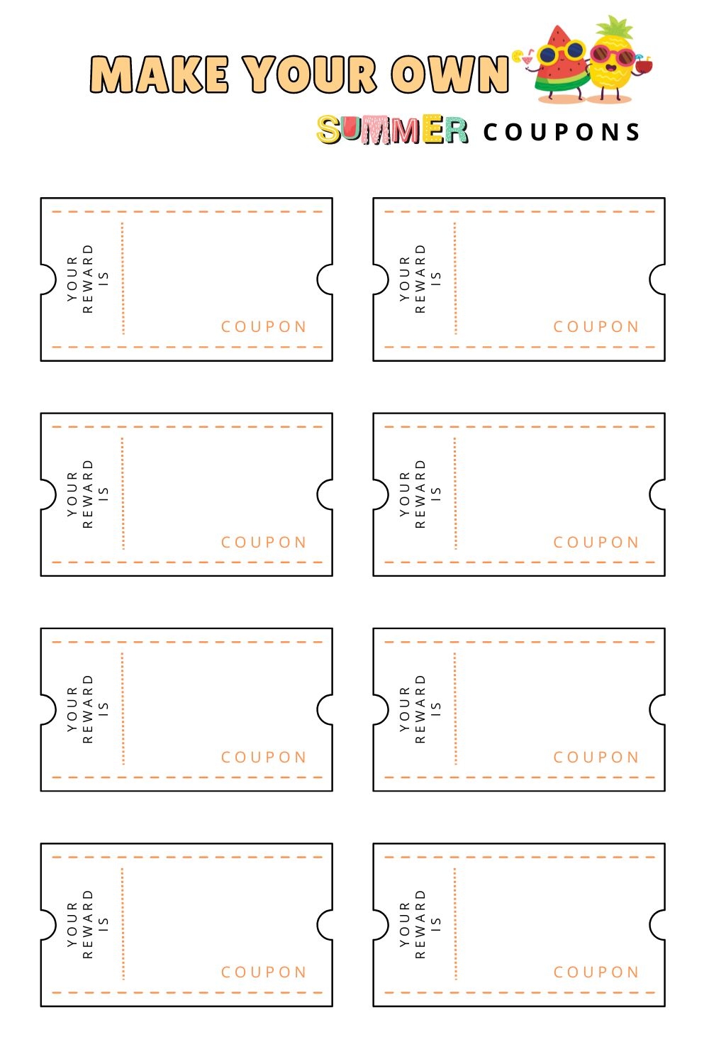 Printable Summer Reward Coupon Templates Printables Hub Printable Summer Reward Coupon Templates Printables Hub
