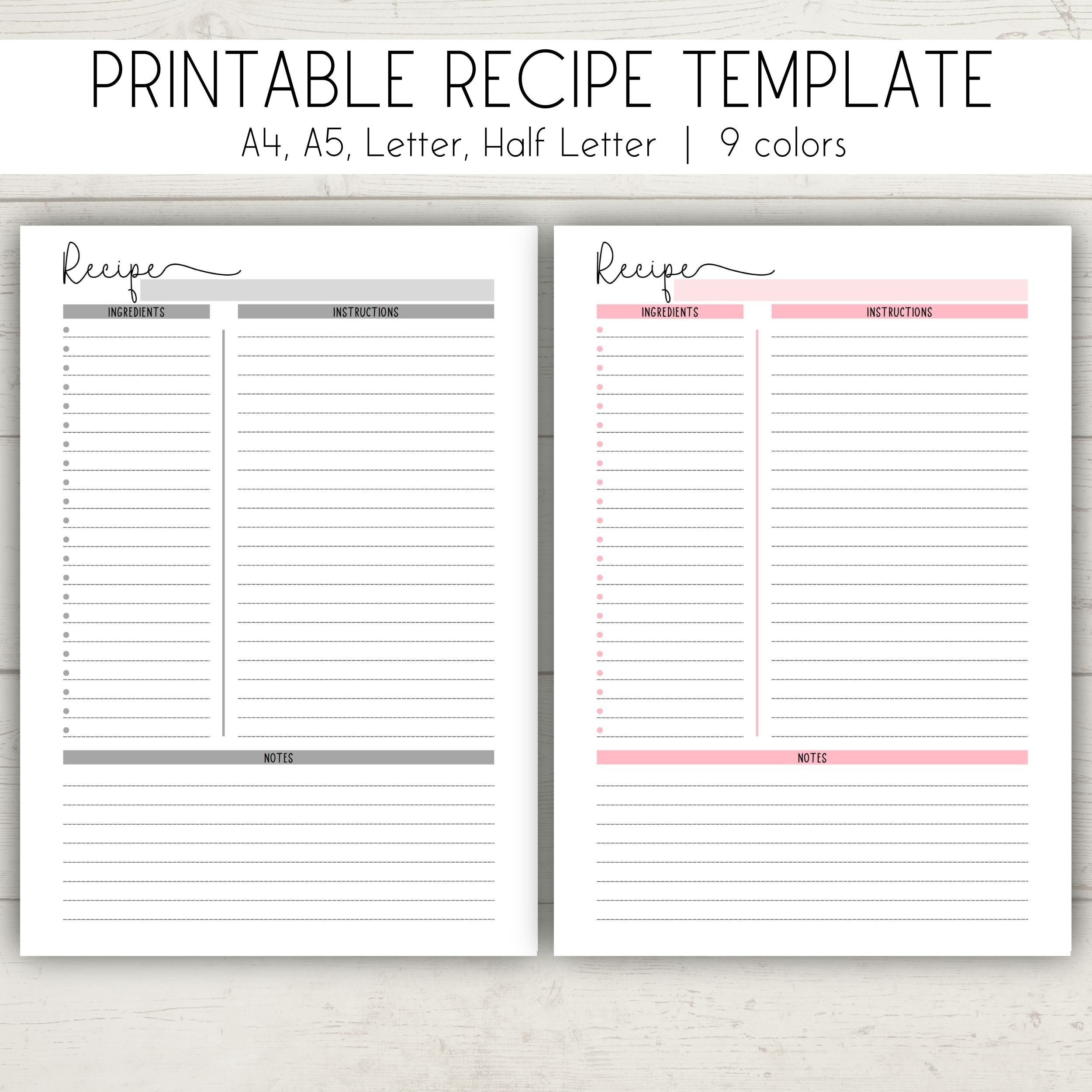 Printable Ingredients Blank Template Printable Ingredients Blank Template