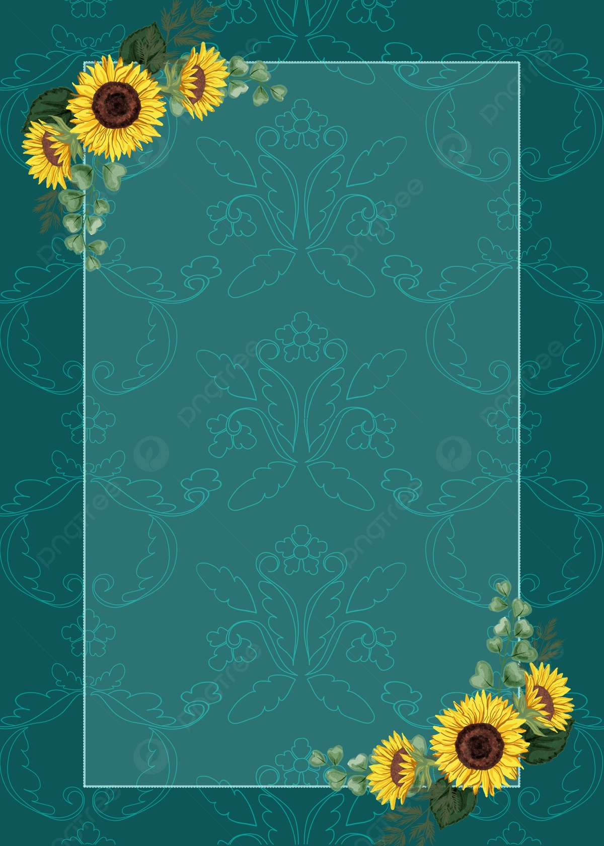Sunflower Wedding Invitation Template Background Wallpaper Image For Free Download Pngtree