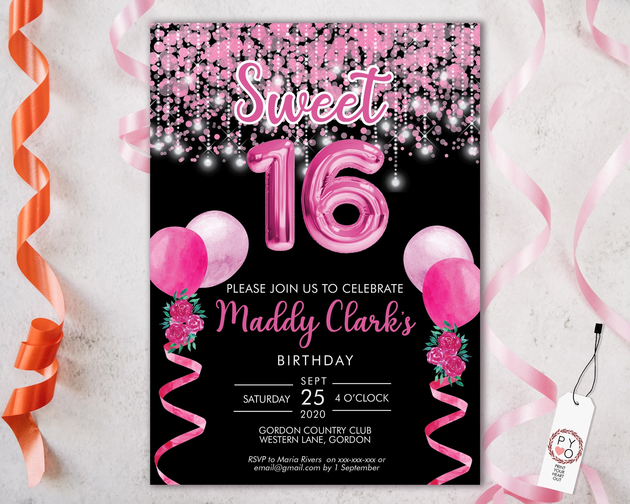 Printable Blank Sweet 16 Invitations Templates Printable Blank Sweet 16 Invitations Templates