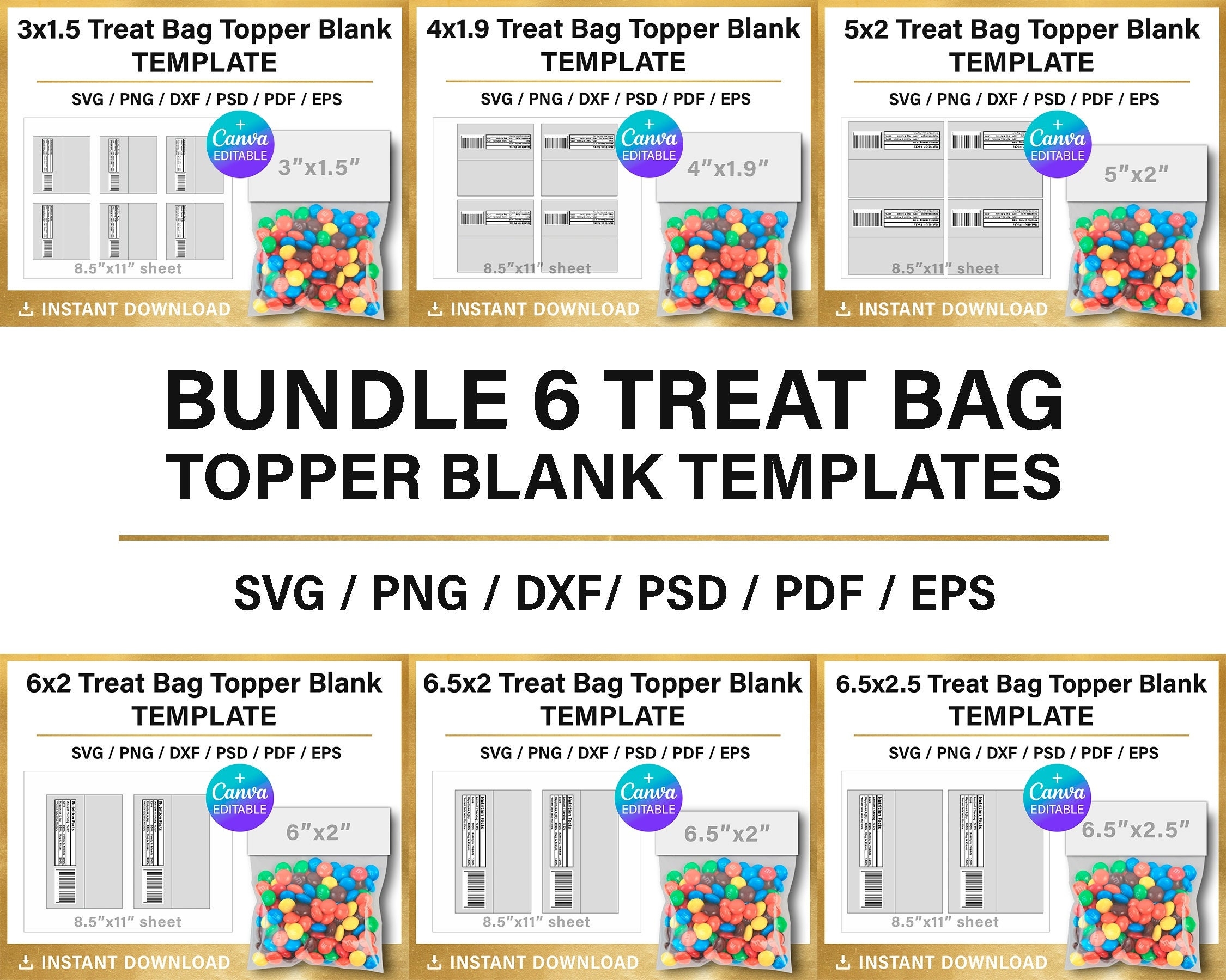 Treat Bag Topper BUNDLE Blank Label Template DIY Party Favors 6 5 Inch Canva Cricut Svg Png Instant Download Etsy Treat Bag Topper BUNDLE Blank Label Template DIY Party Favors 6 5 Inch Canva Cricut Svg Png Instant Download Etsy
