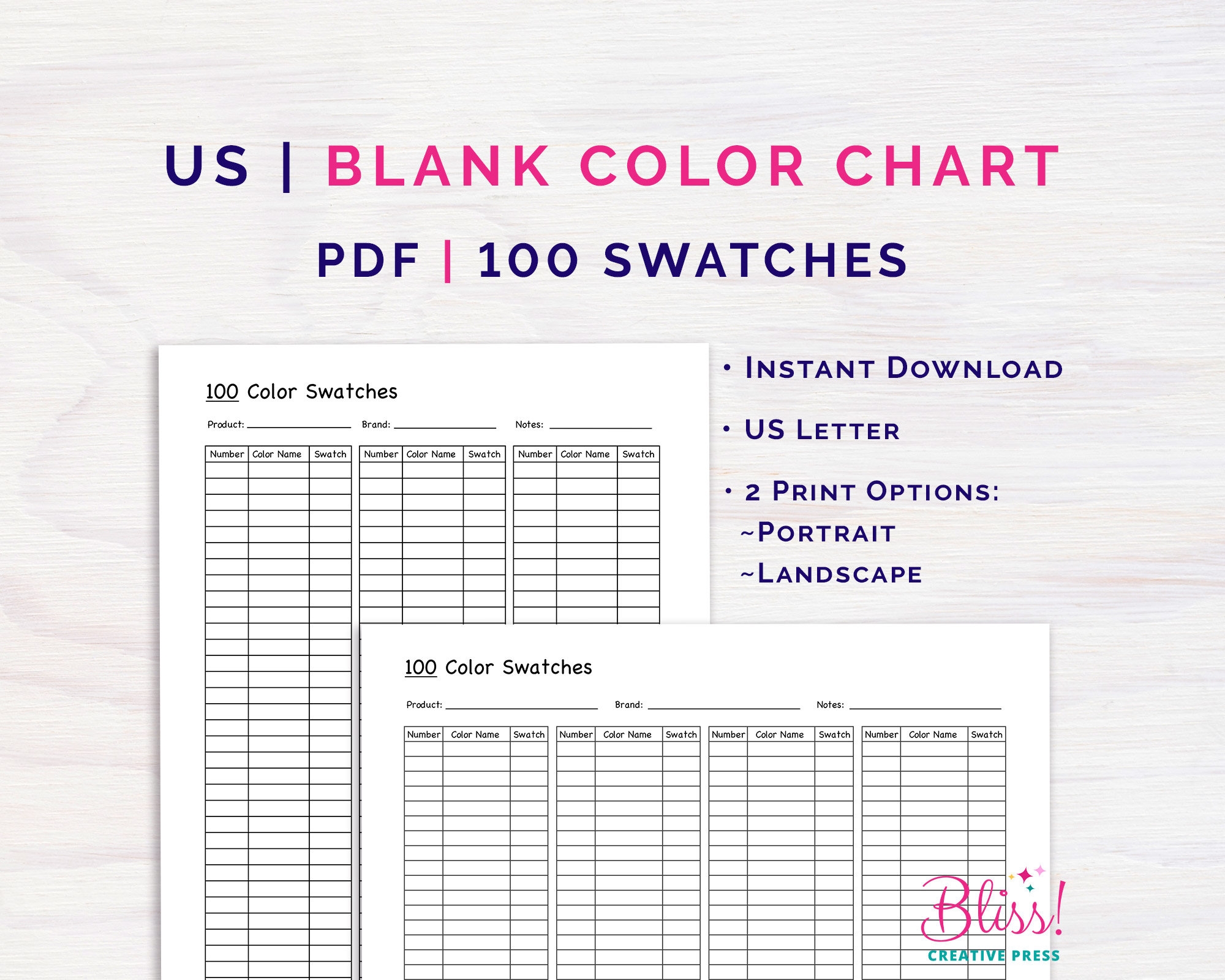 US Blank Color Swatch Chart 100 Colors US Letter Portrait Landscape DIY Color Swatch Chart Color Swatch Tracker Instant Download Etsy US Blank Color Swatch Chart 100 Colors US Letter Portrait Landscape DIY Color Swatch Chart Color Swatch Tracker Instant Download Etsy