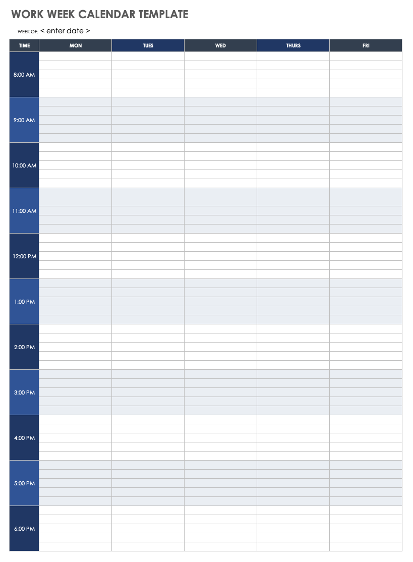 15 Free Weekly Calendar Templates Smartsheet 15 Free Weekly Calendar Templates Smartsheet