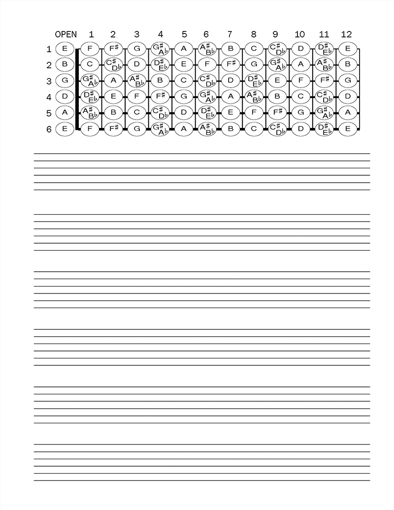 Free Guitar Printable Tabs Blank Sheets