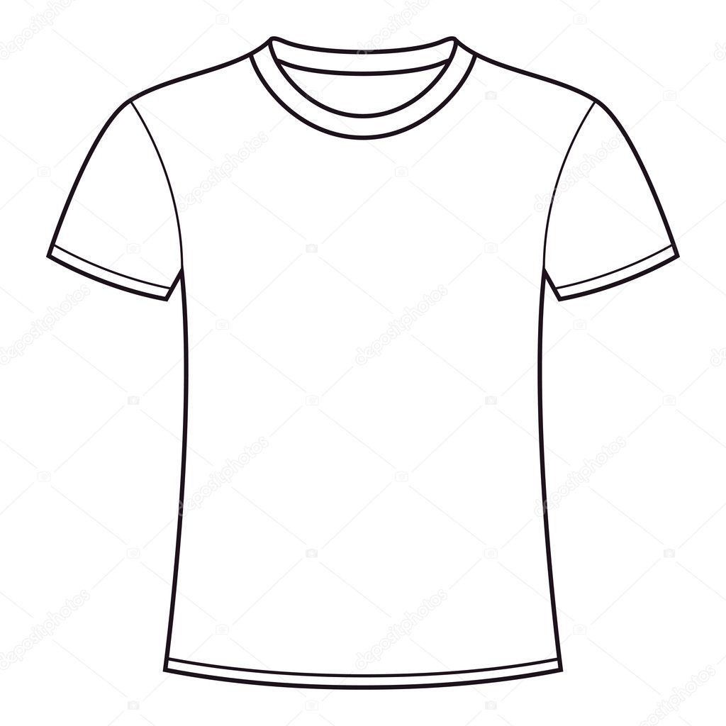 Blank T Shirt Template Black And White Vector Image Blank T Shirt Template Black And White Vector Image