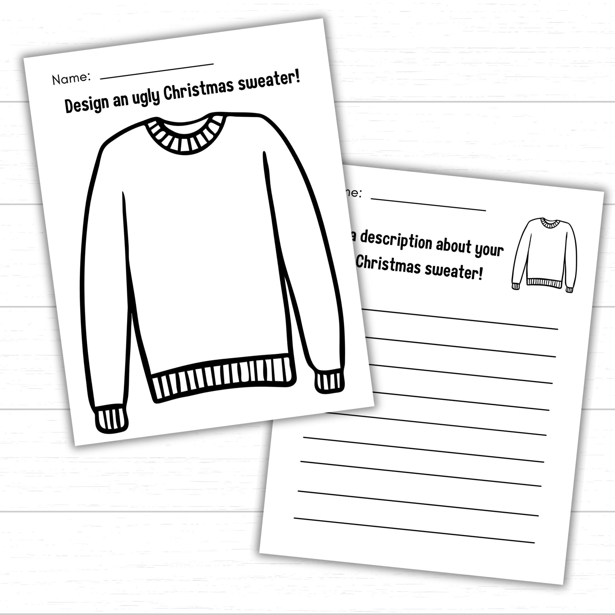 Blank Sweater Template Printable