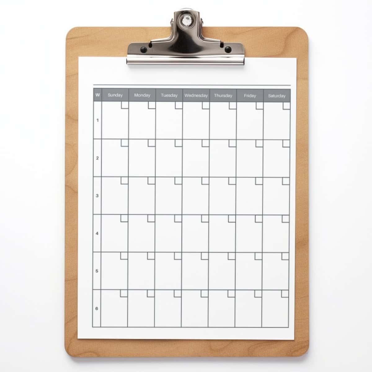 6 Week Blank Printable Calendar