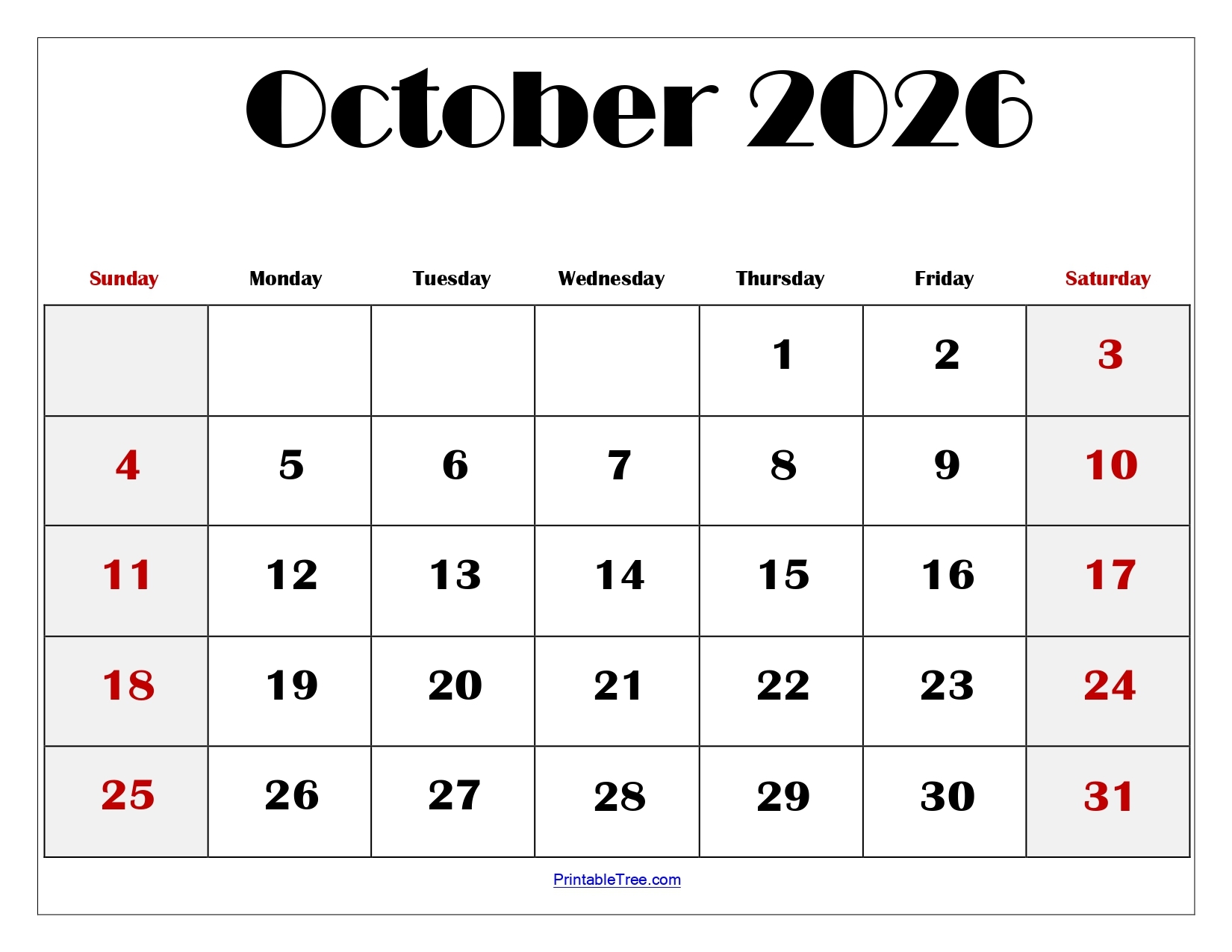 Blank Printable October Calendar Blank Printable October Calendar