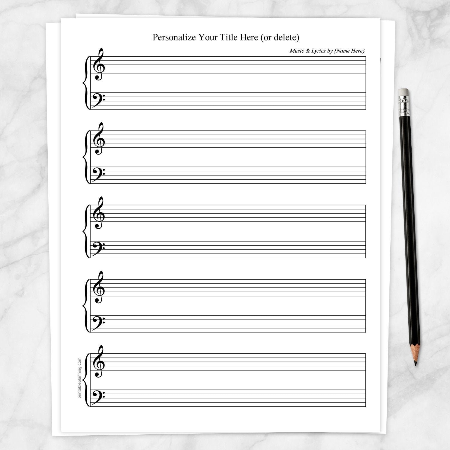 Free Blank Sheet Music Printable Free Blank Sheet Music Printable