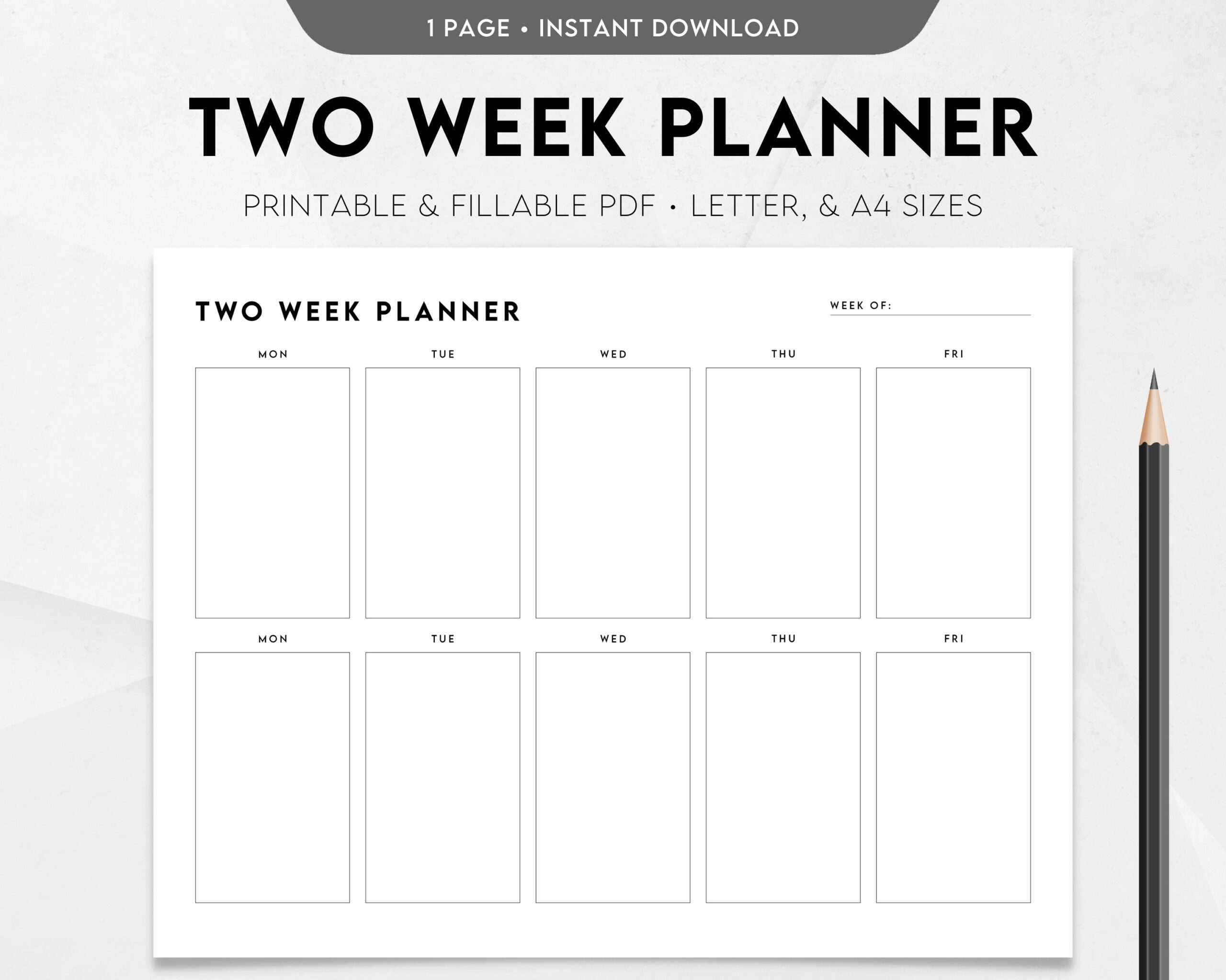 Two Week Planner Printable Weekly Calendar Weekly Schedule  Two Week Planner Printable Weekly Calendar Weekly Schedule